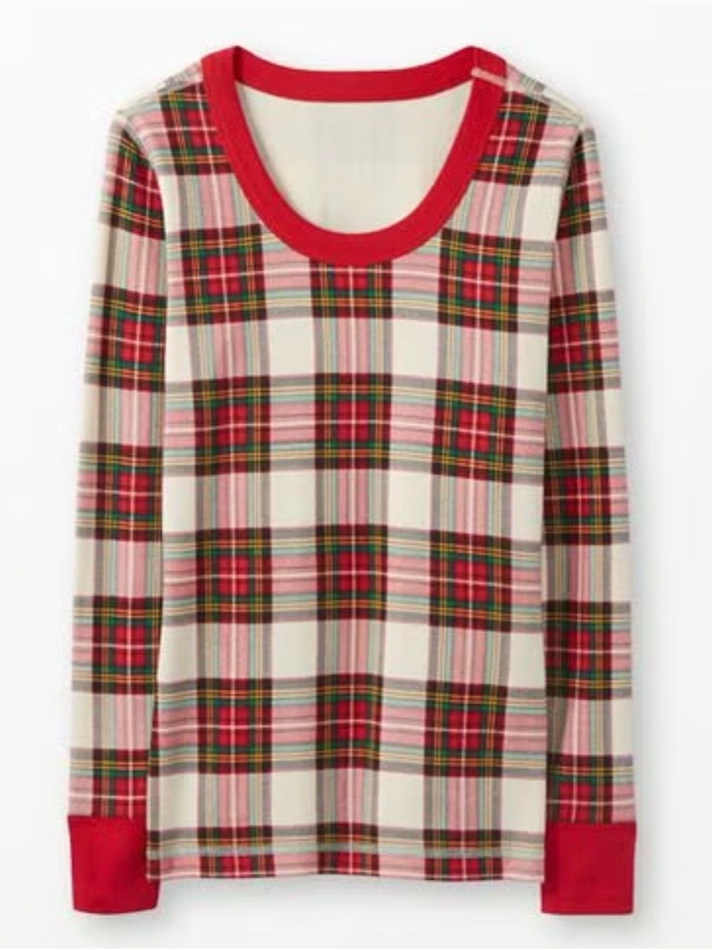 Hanna Andersson Red and Cream Plaid Long-Sleeve Kids Pajama Top